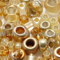 繽紛珠寶盒-金黃色系混合珠--10g