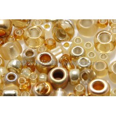 繽紛珠寶盒-金黃色系混合珠--10g