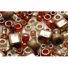 繽紛珠寶盒咖啡色系混合珠--10g