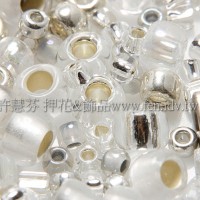 繽紛珠寶盒-銀白色系混合珠--10g