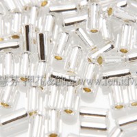 3mm短圓管日本珠晶亮玻璃內鑲銀箔色10g