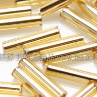 9mm長圓管日本珠晶亮金箔色10g