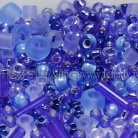 繽紛珠寶盒-極光藍寶石色系混合珠--10g