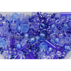 繽紛珠寶盒-極光藍寶石色系混合珠--10g