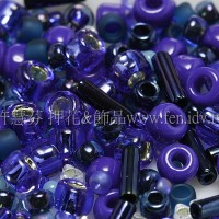 繽紛珠寶盒-藍色月光色系混合珠--10g