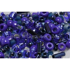 繽紛珠寶盒-藍色月光色系混合珠--10g