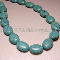 1843冰裂紋橢圓形綠松石25*18mm-2pcs