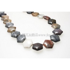 摩洛哥瑪瑙-六角形圓弧面-16x18mm-1個