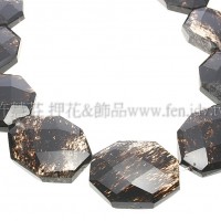 西瓜黑紋石-方形多切面-33x26mm-1個