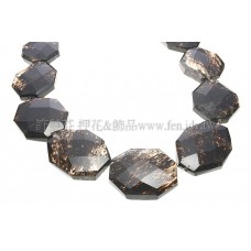 西瓜黑紋石-方形多切面-33x26mm-1個