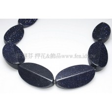 炫光藍美沙石-橢圓切角-40x22mm-1個