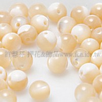 774原色貝殼-圓珠-4mm-10個