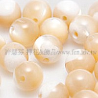 810原色貝殼-圓珠-6mm-10個