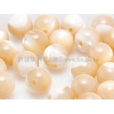 810原色貝殼-圓珠-6mm-10個