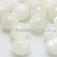 816白色貝殼-圓珠-6mm-10個