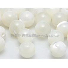 816白色貝殼-圓珠-6mm-10個