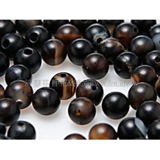 780 黑玉髓花珠-圓珠- 4mm -20個 