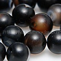 832 黑玉髓花珠-圓珠- 6mm -10個 