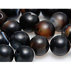 832 黑玉髓花珠-圓珠- 6mm -10個 