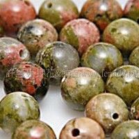 830 花綠石-圓珠- 6mm -10個 