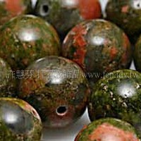 911 花綠石-圓珠- 10mm-5個 