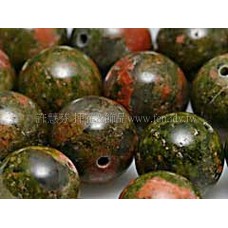 911 花綠石-圓珠- 10mm-5個 