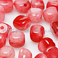 串珠材料-0796 紅白玉  3*5m -10個 