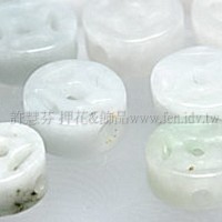 931 古錢翠白玉 10mm -2個 