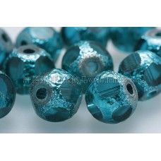 金箔透明珠-藍綠-8mm-20個