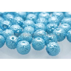 藍珠光雕花珠5mm-60個