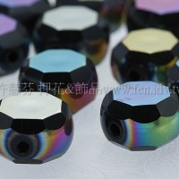 七彩光面車輪珠-黑-10*6mm-10個