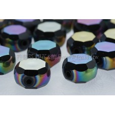 七彩光面車輪珠-黑-10*6mm-10個