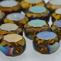 七彩光面車輪珠-茶金-10*6mm-10個