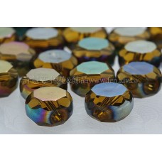 七彩光面車輪珠-茶金-10*6mm-10個