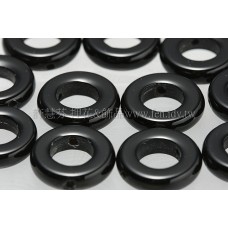 9358中空圓黑瑪瑙直徑14mm線徑3.3mm-1個